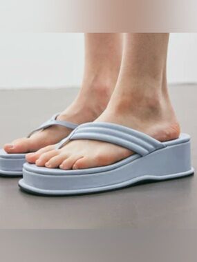 Damda Light Blue Platform Chunky Sandals